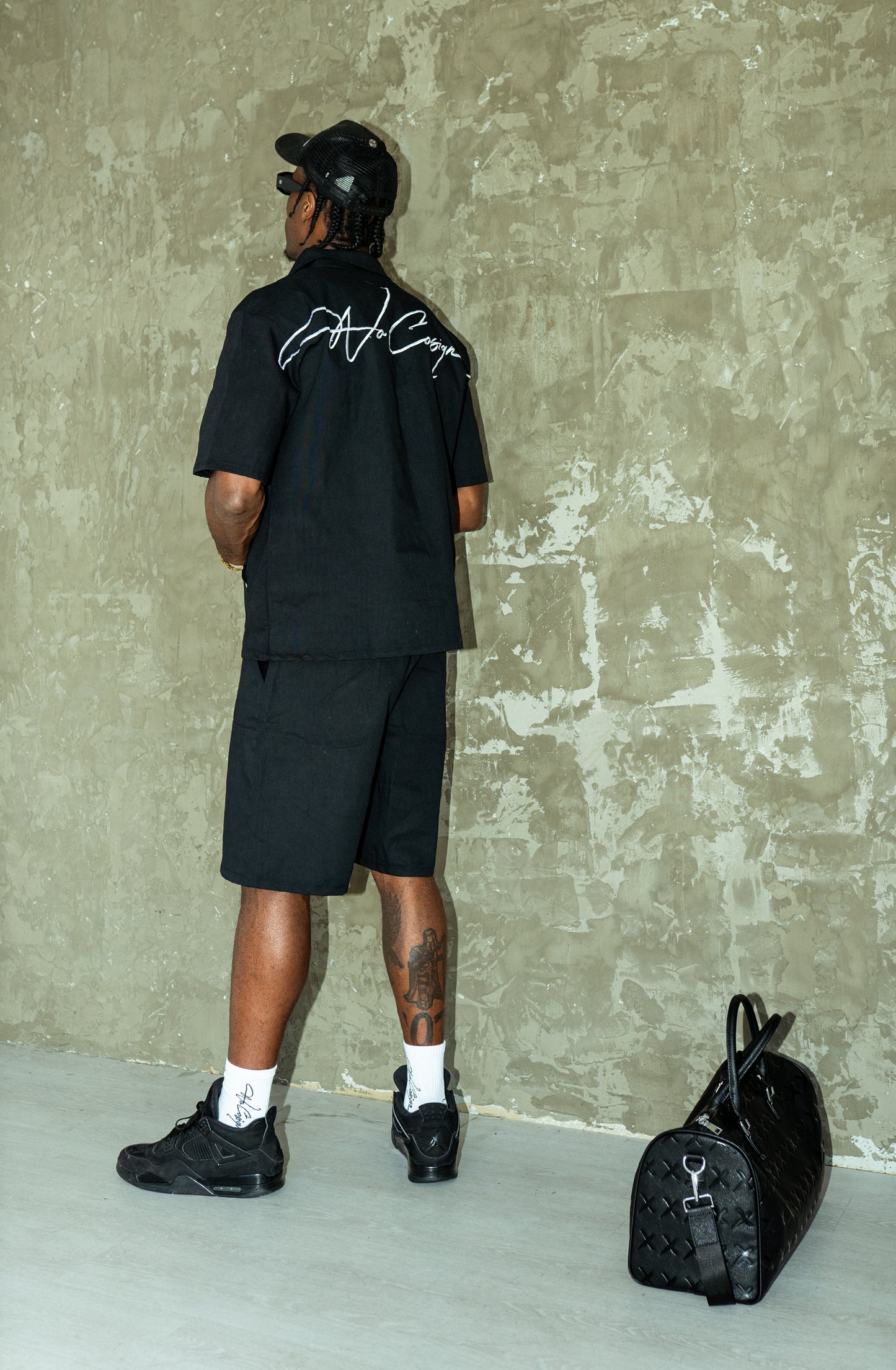 “ISM” zip up shirt Black