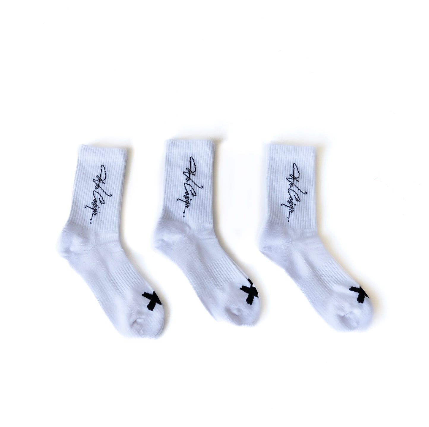 Scripted logo socks (3pack)Black/White