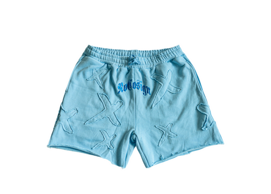 SHADOW BANNED SWEATSHORTS BABY BLUE