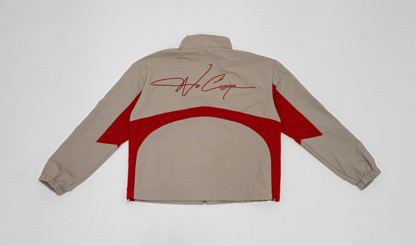 Windbreaker zip up red+grey