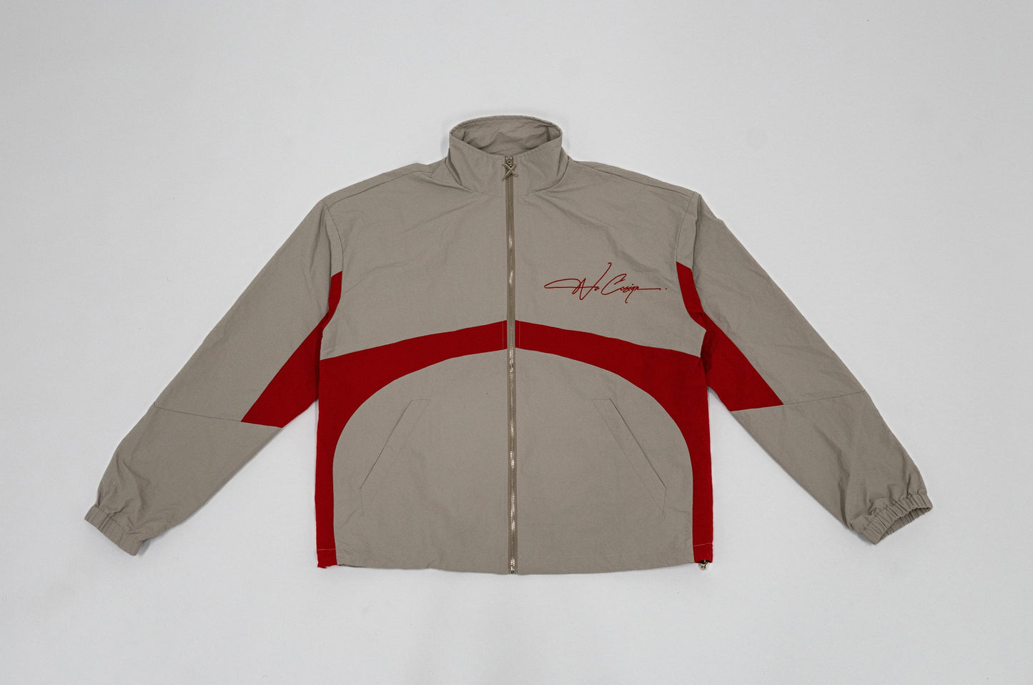 Windbreaker zip up red+grey