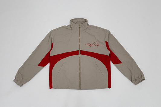 Windbreaker zip up red+grey