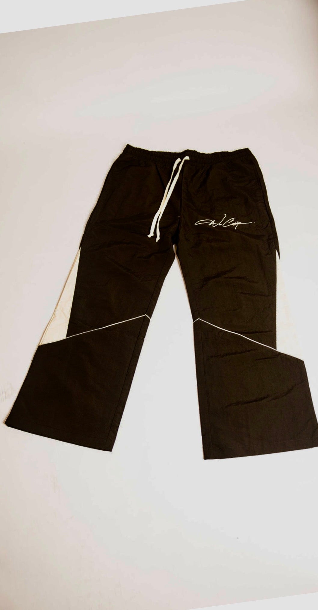 Windbreaker track pants black+cream