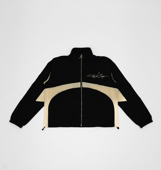 Windbreaker zip up black+cream