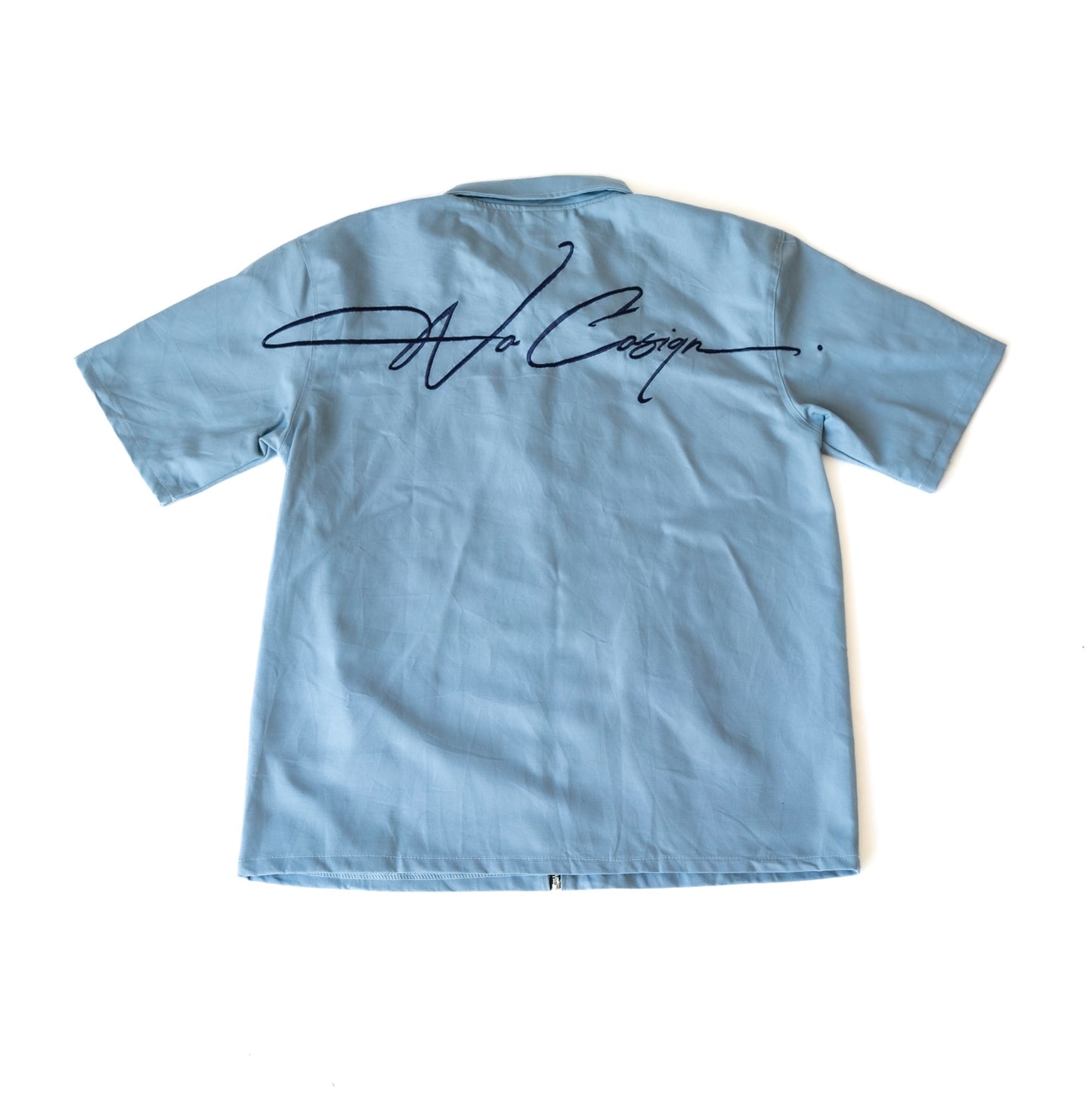 “ISM” zip up shirt Baby Blue