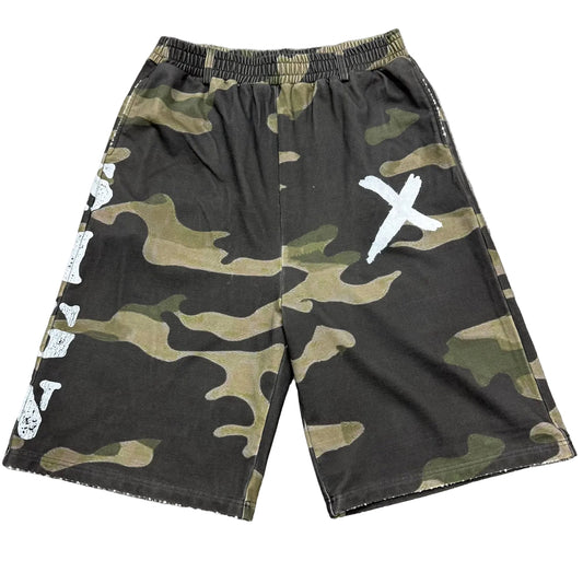 “SIGN” sweatshorts camo colorway