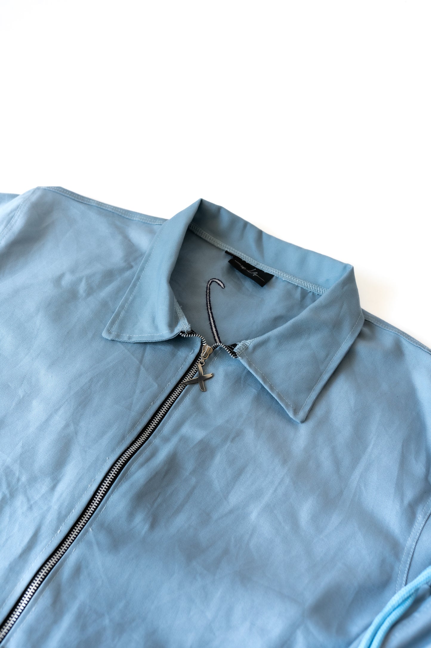 “ISM” zip up shirt Baby Blue
