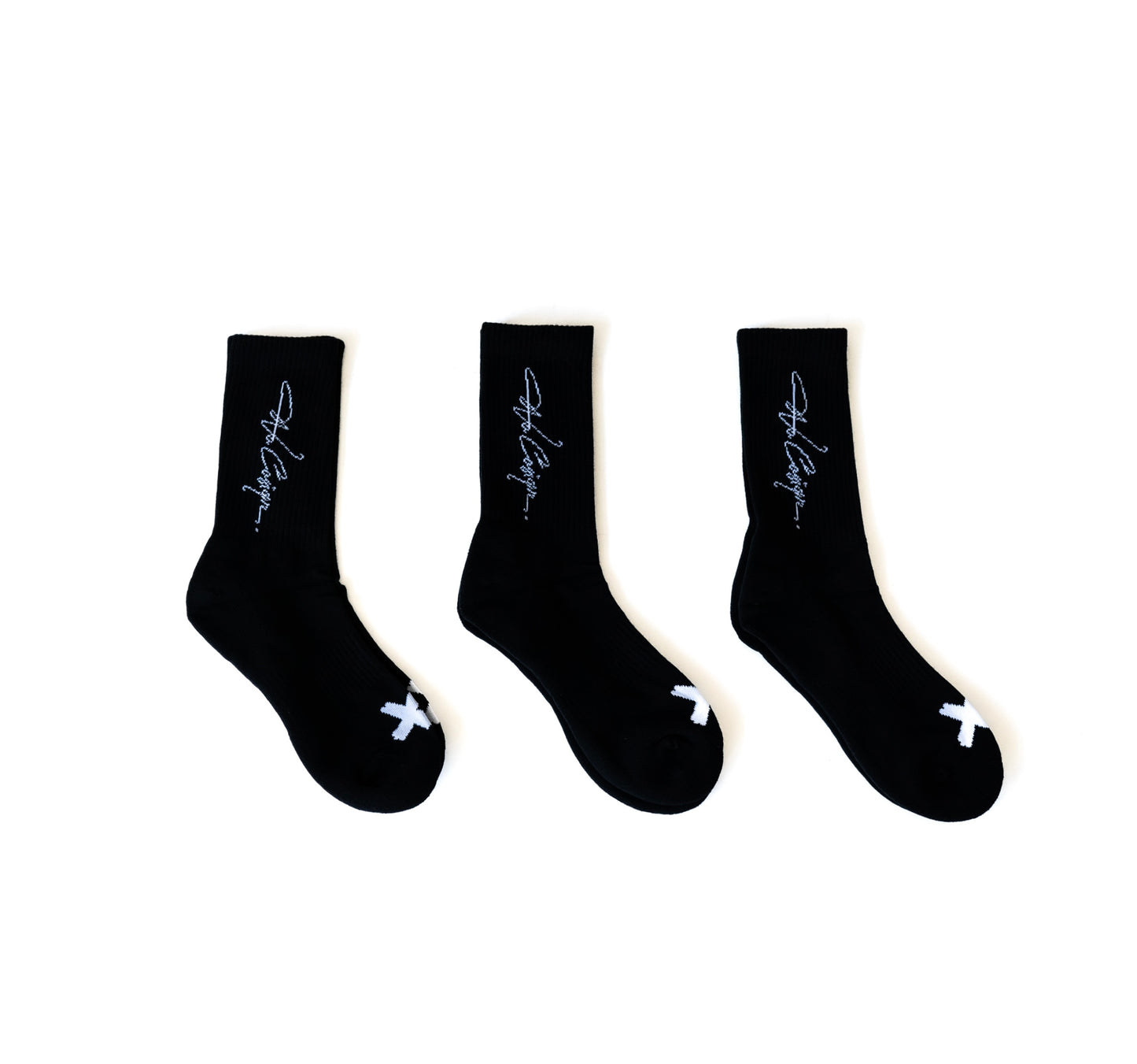 Scripted logo socks (3pack)Black/White