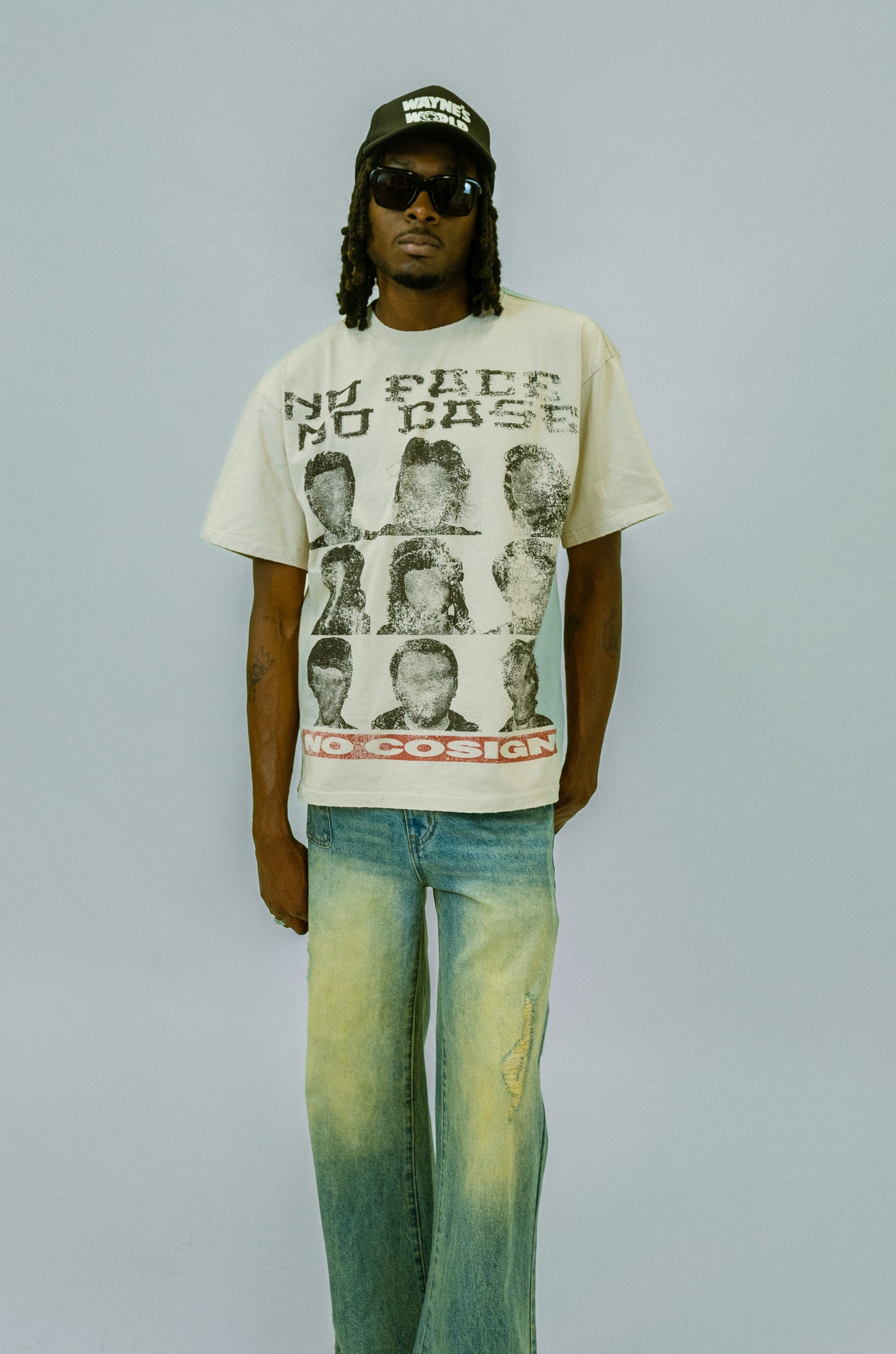 “NO FACE, NO CASE” tee