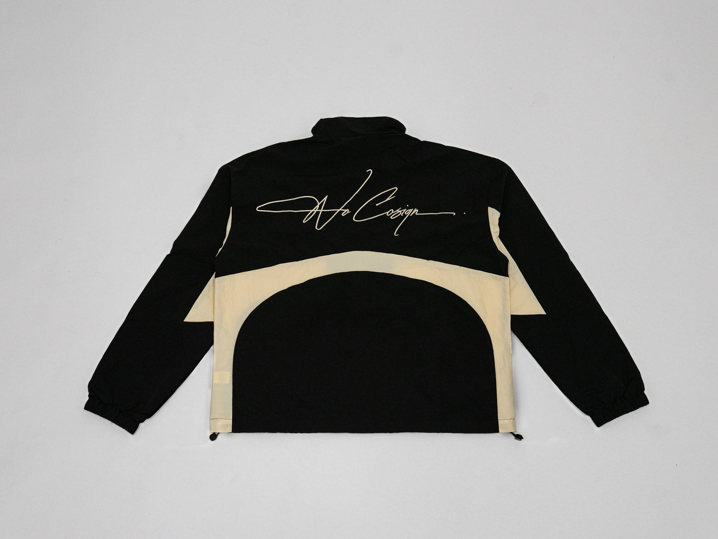 Windbreaker zip up black+cream